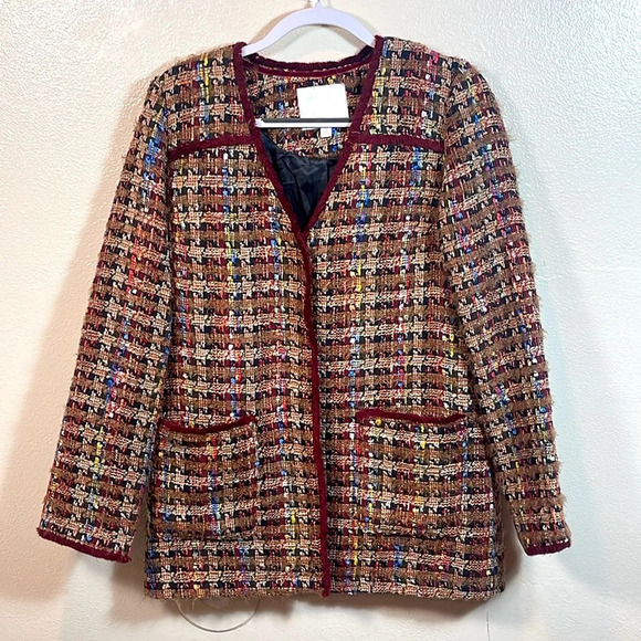 Ett:TWA Anthropologie Harlequin Tweed Blazer size S - Picture 9 of 15